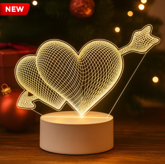 Double Heart Night Light